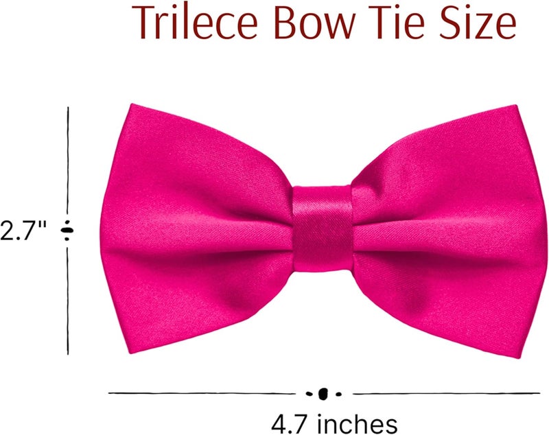 Trilece Bow Ties for Men - Mens Solid Color Formal Pre Tied Bowtie and Pocket Square Sets - Mens Bowties Bow Tie Sets - Image 2